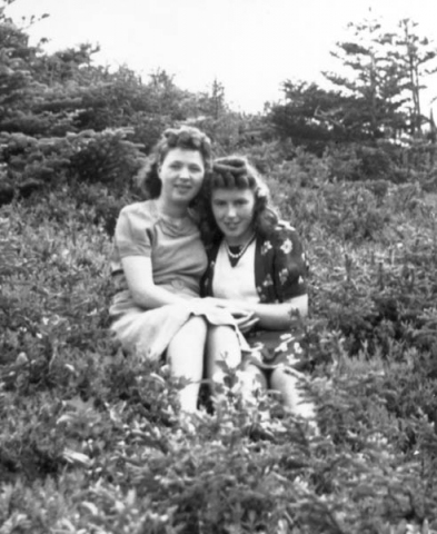 194: l-r Nell Ryan and Liz Barry. (circa 1942-1945) [courtesy of Madonna (Healey) McCarthy]  - Nell daughter of Denis Ryan &amp;amp; Mae Dunphy; Liz daughter of Patrick Barry &amp;amp; Bridget Barron
